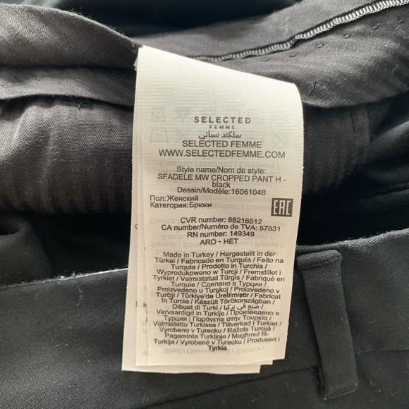 Selected Femme black wide leg culotte pants size 34 - Picture 6 of 7